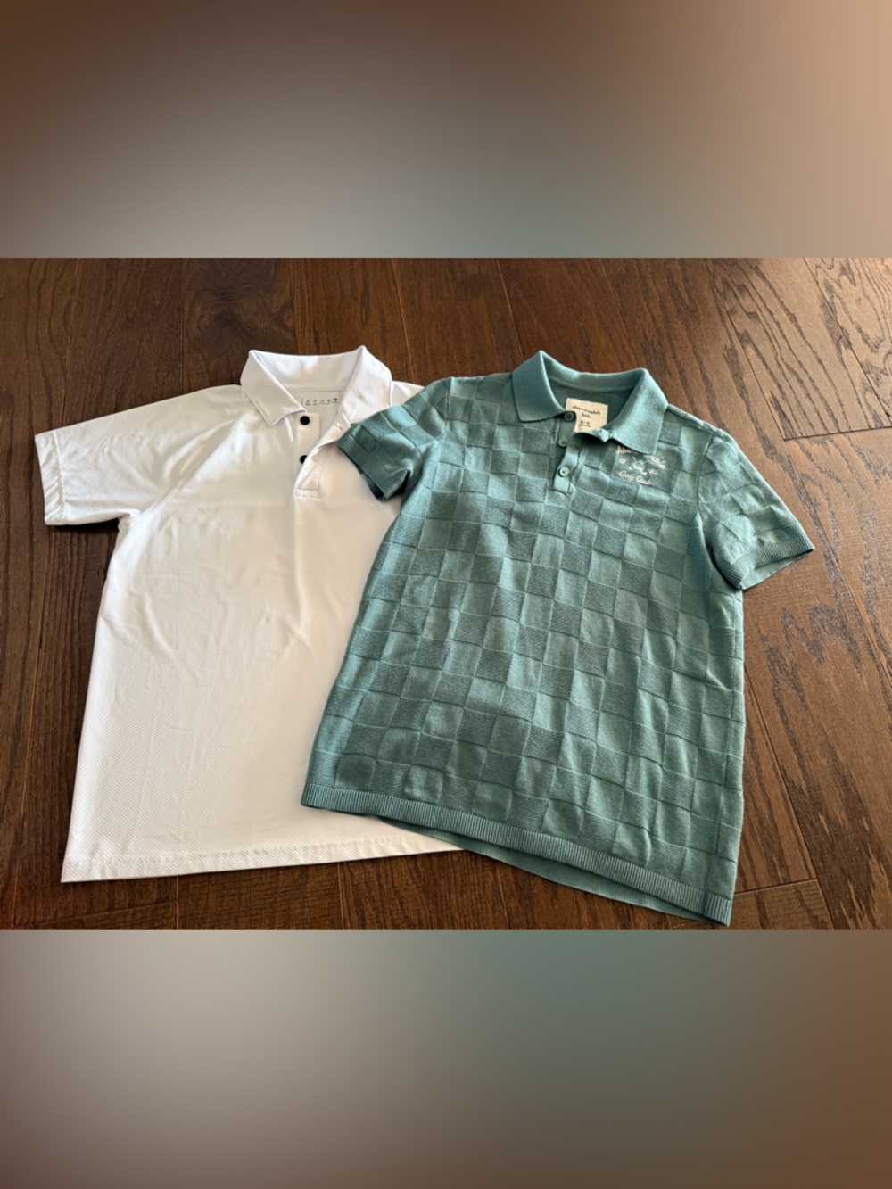 abercrombie kids White Active polo & Teal Short-Sleeve Sweater Polo size 15/16